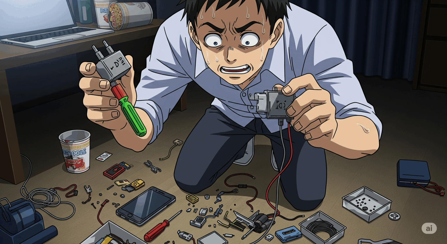 【緊急】充電ケーブルが壊れた！100均グッズだけで作る応急USB自作術（はんだ不要）